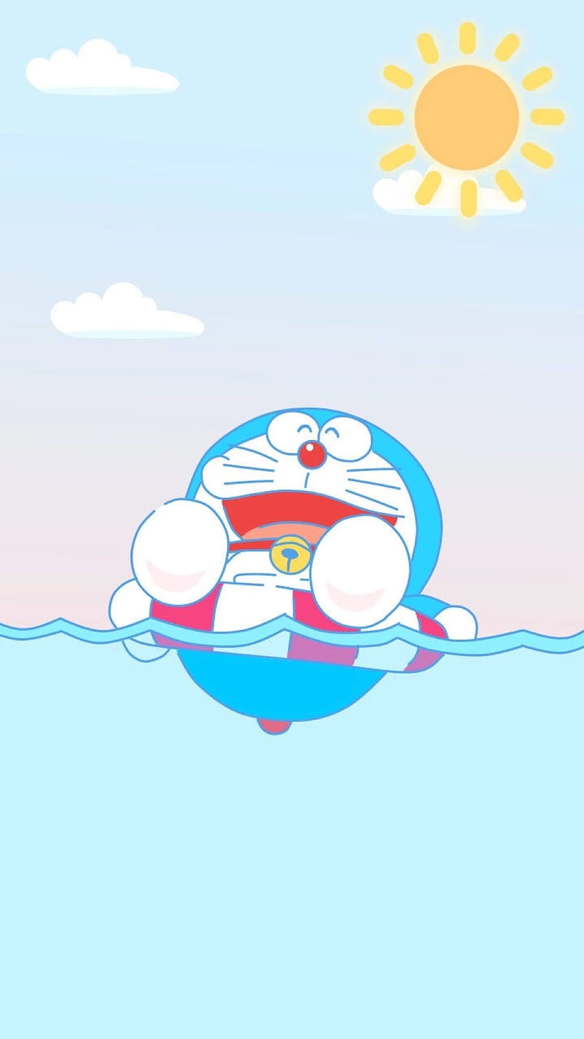 Sevimli Doraemon, Yüzmek, havuz HD telefon duvar kağıdı