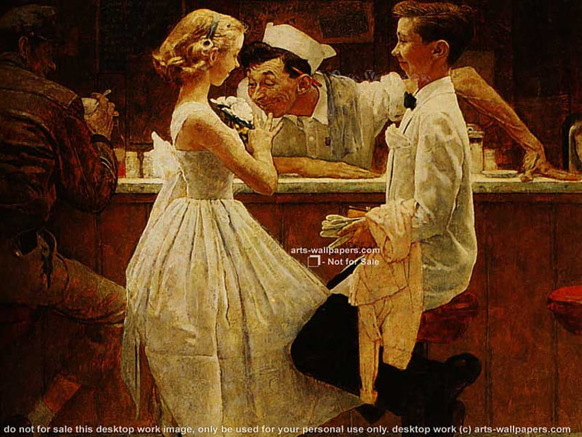 Norman Rockwell 800, pepsi, crushes, dates, excitement, prom HD wallpaper