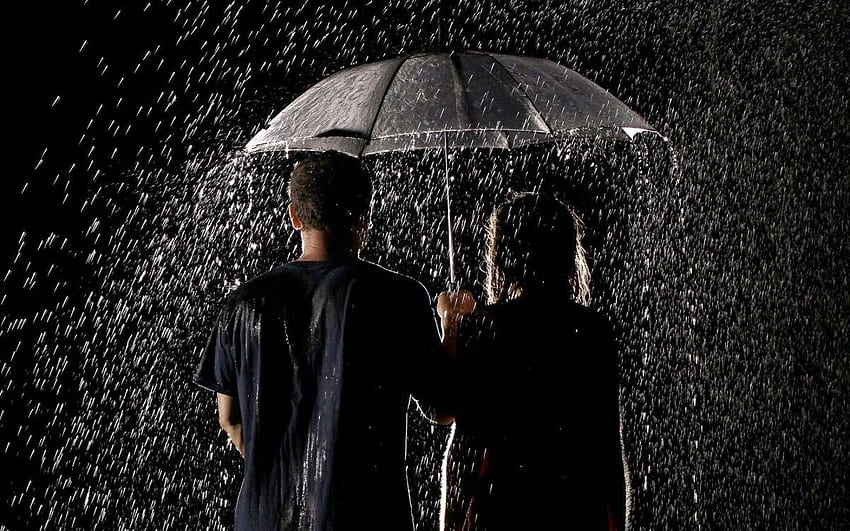Романтична двойка в дъжд - дъждовна двойка - -, любовна двойка дъжд HD тапет