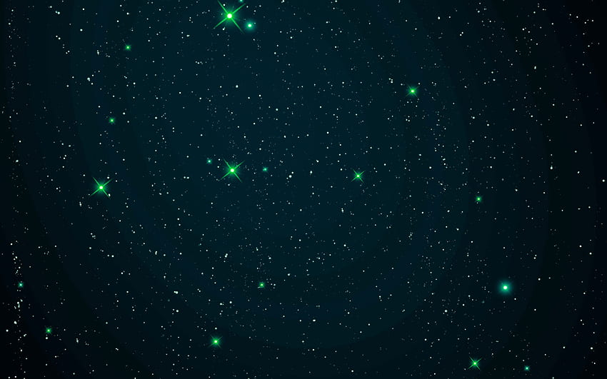 Space Star Night Dark Green Wallpaper HD