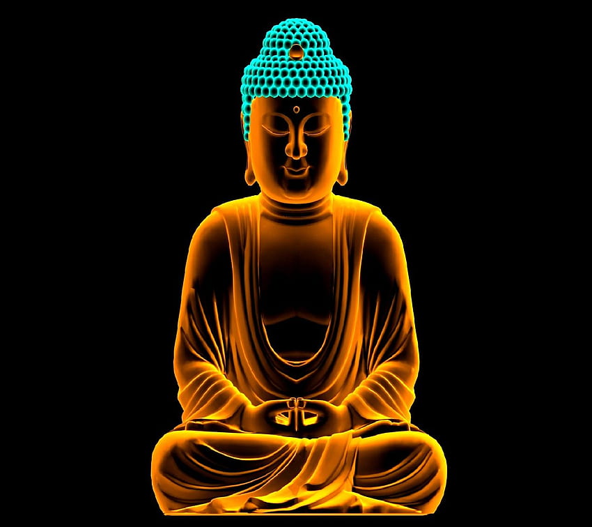 Buddha. Teller mit Mish, lächelnder Buddha HD-Hintergrundbild