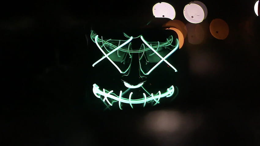 Neon Light Up The Purge Masks for Halloween Night, Neon Purge HD wallpaper
