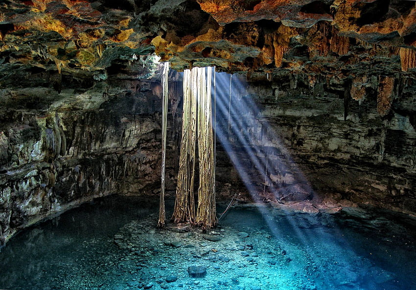 Cenote Dzitnup . México, maravilhas do mundo papel de parede HD