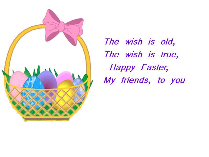 Великденско пожелание, кошница, великден, яйца, пожелание HD тапет