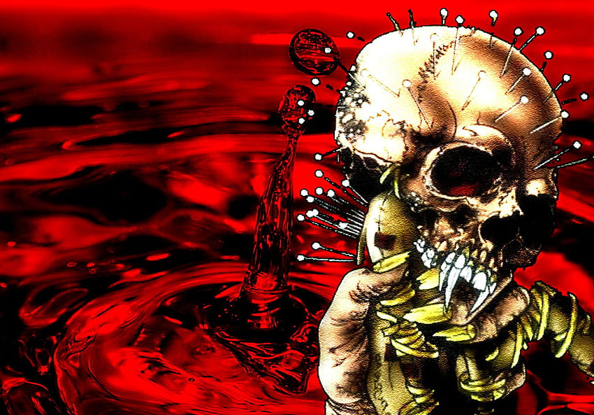 METALLICA thrash metal heavy album cover art dark skulls skulls 5o, Red Album Cover HD wallpaper