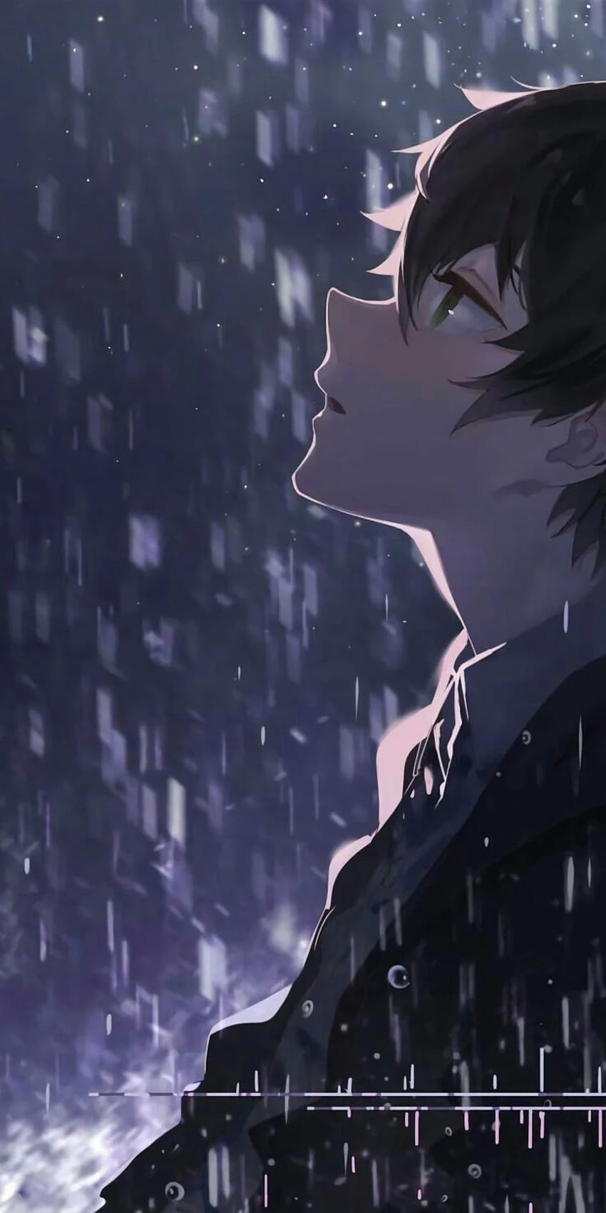 Download A dark anime boy deep in thought Wallpaper