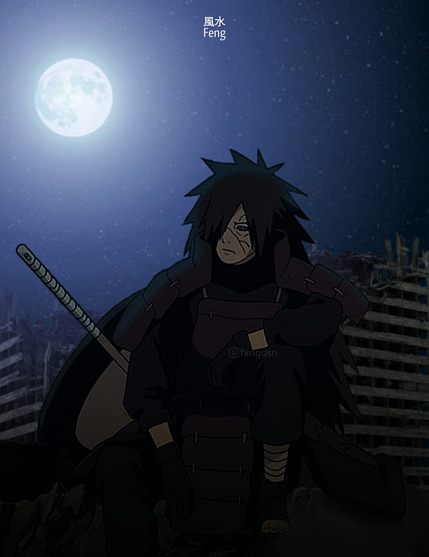 Madara Uchiha, Naruto, Himmel, Halloween, Mond, Anime HD-Handy-Hintergrundbild