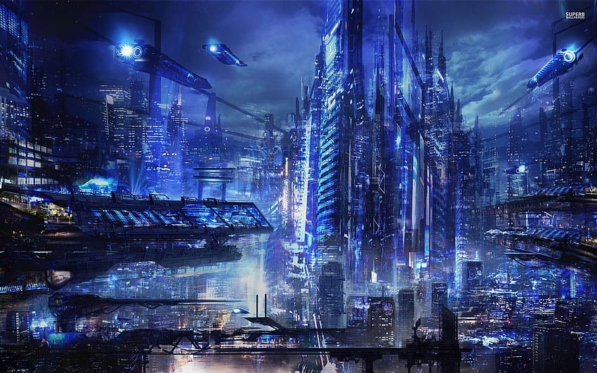 하이테크 도시, 미래 기술 HD 월페이퍼