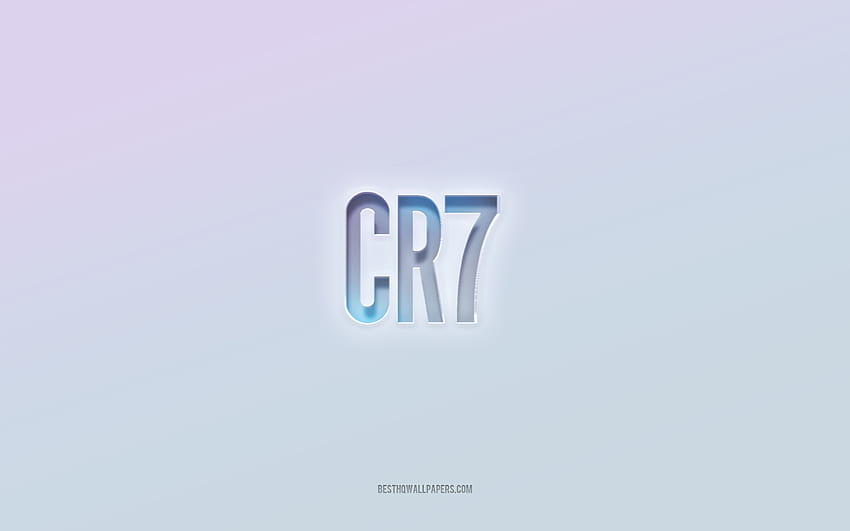 CR7 logo, cut out 3d text, white background, CR7 3d logo, Balenciaga emblem, CR7, embossed logo, CR7 3d emblem, Cristiano Ronaldo HD wallpaper