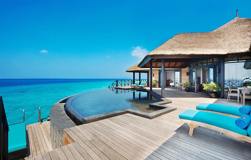 Ocean, Maldives, Bedroom, Suites, JA Manafaru Grand, Infinity Pool For , Section интерьер HD wallpaper