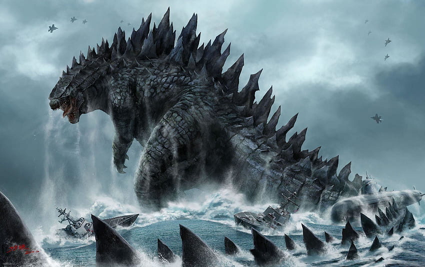 Godzilla, Cartoon Godzilla HD wallpaper