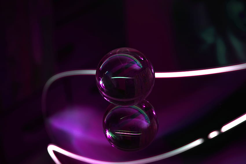 Violet, Transparent, , , Lines, Glass, Ball, Purple HD wallpaper