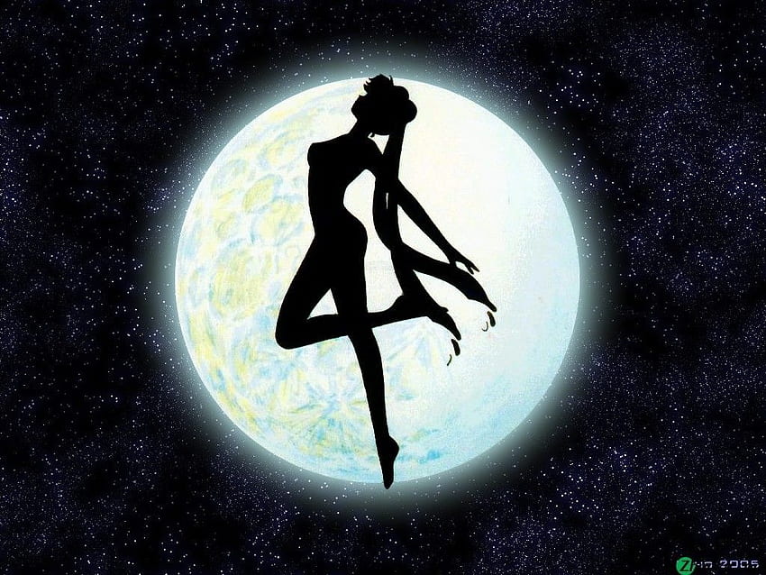 Фон Sailor Moon, черно-бял Sailor Moon HD тапет