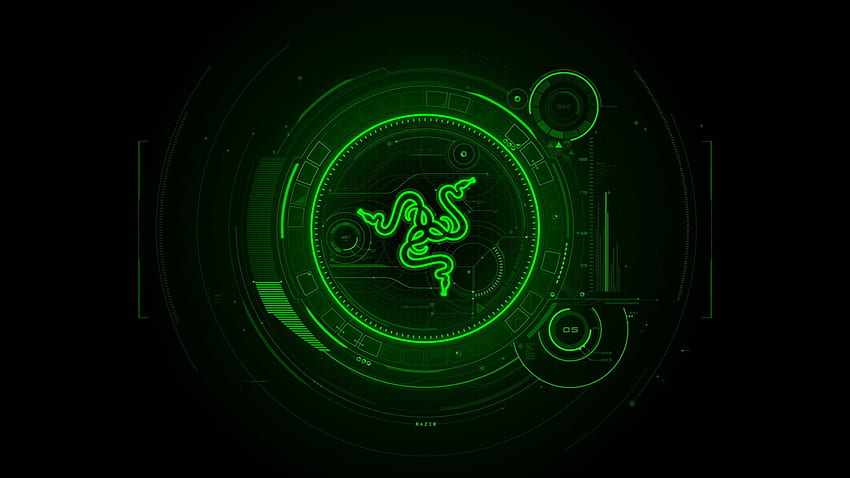 Logotipo de Razer, Razer, verde, Gaming Series, serpiente, Serpiente de neón fondo de pantalla