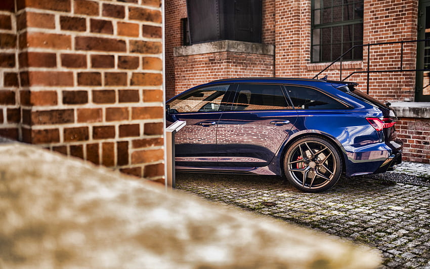 2021, Audi RS6 Avant, rear side view, exterior, Quattro, new blue RS6 Avant, German cars, Audi HD wallpaper