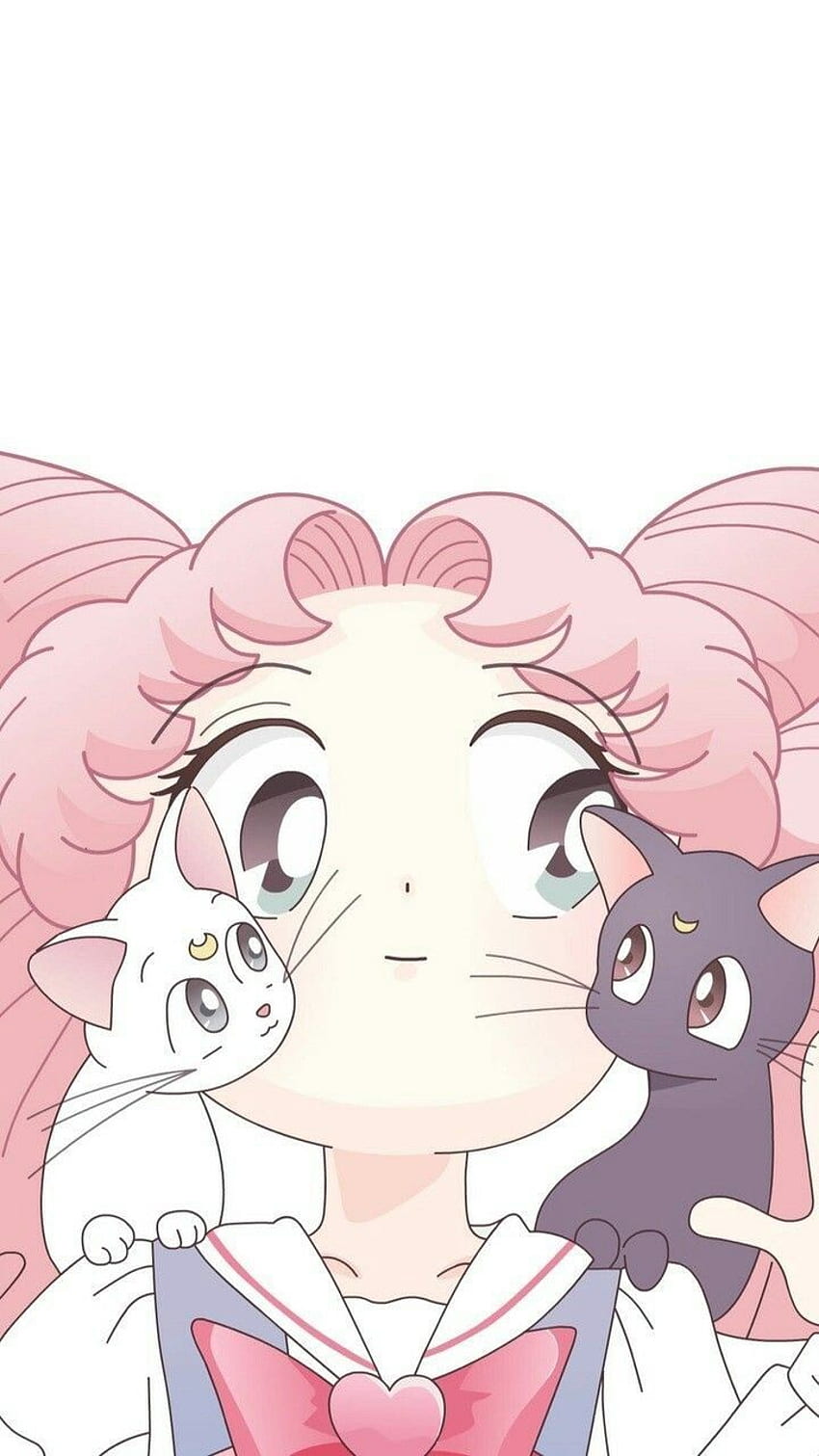 Chibiusa Tsukino Luna e Artemis. Sailor moon, Sailor chibi moon, Fan art de Sailor moon Papel de parede de celular HD