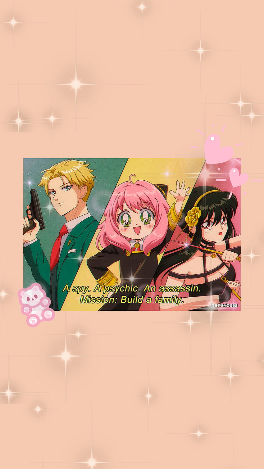 SPY FAMILY, SpyFamily, art, pink, Anime, Sparkle, cute HD phone wallpaper