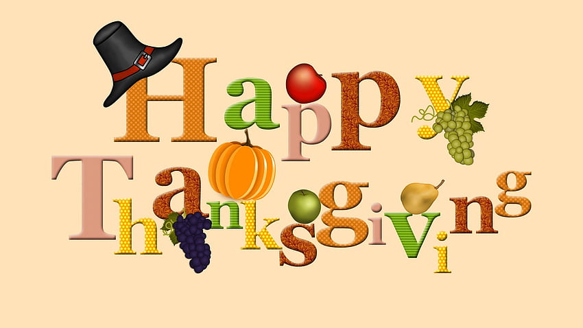 Happy Thanksgiving, thanksgiving, pumpkin, happy, greetings, hat HD wallpaper