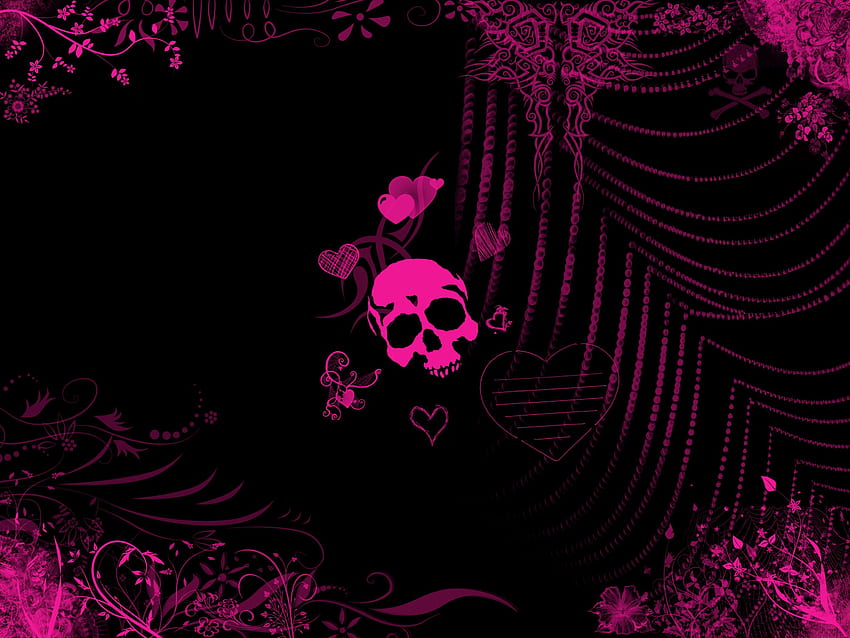 Girly Skull verwandt für Pink Emo - Pink Skull - HD-Hintergrundbild