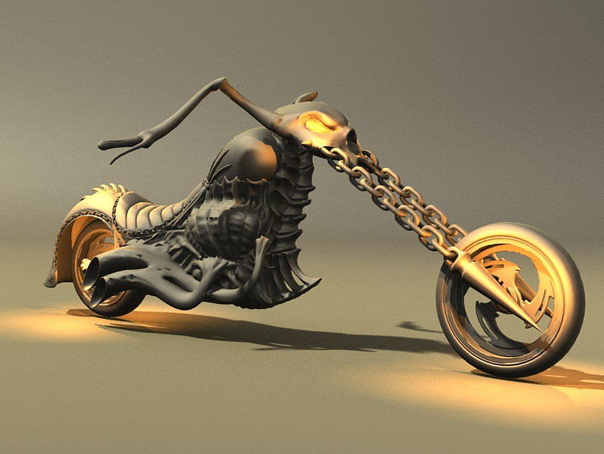 Ghost Rider Bike, Fire Motorcycle HD wallpaper