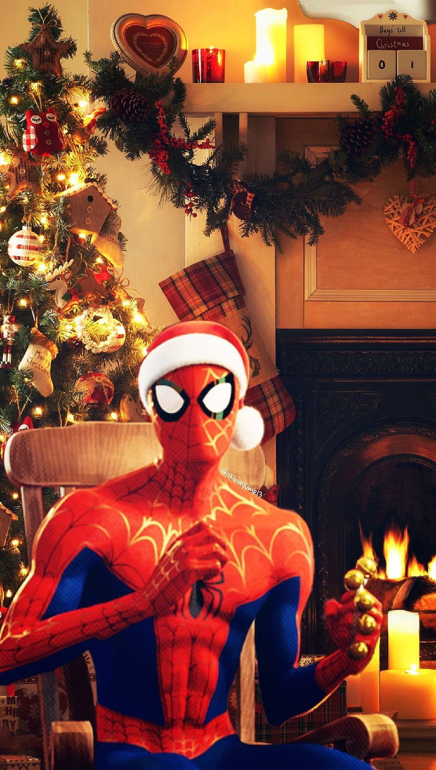 クリスマススパイダーマン、クリスマスマーベル HD電話の壁紙