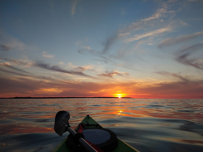 Sunset, Sky, Horizon, , , Boat, Canoe HD wallpaper | Pxfuel