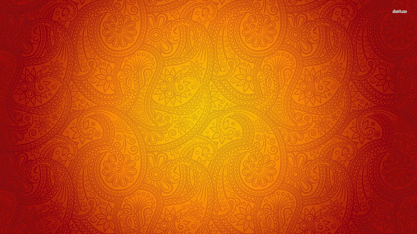 Pattern Orange Paisley Pattern, Orange Texture HD wallpaper