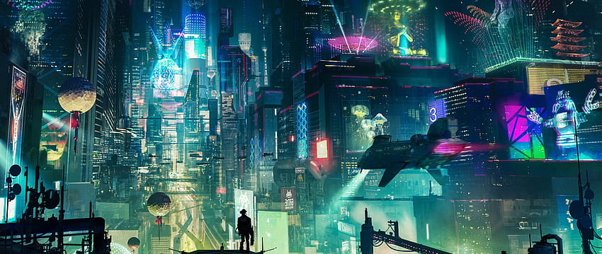 Cyberpunk City Resolution , พื้นหลัง และ Cyberpunk Ultrawide วอลล์เปเปอร์ HD