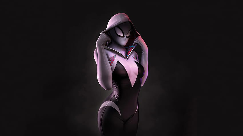 Spider Gwen, Superbohaterowie Marvela, Gwen Stacy, Grafika CGI Tapeta HD