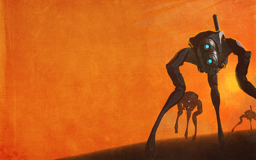 They coming, droid, orange, robot, enslave HD wallpaper