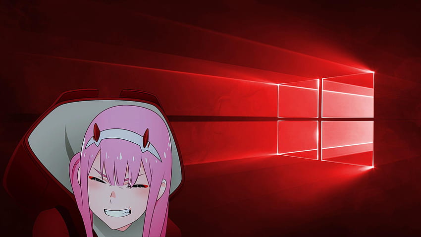 Red Windows 10 Zero two layers [Darling in the franxx] () : Anime HD wallpaper