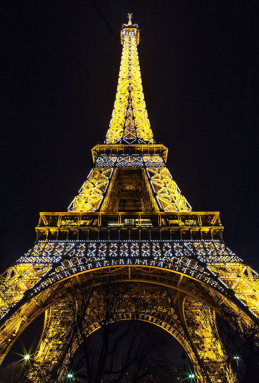 : 에펠탑, 프랑스, ​​파리, 밤, 건축물 HD 전화 배경 화면
