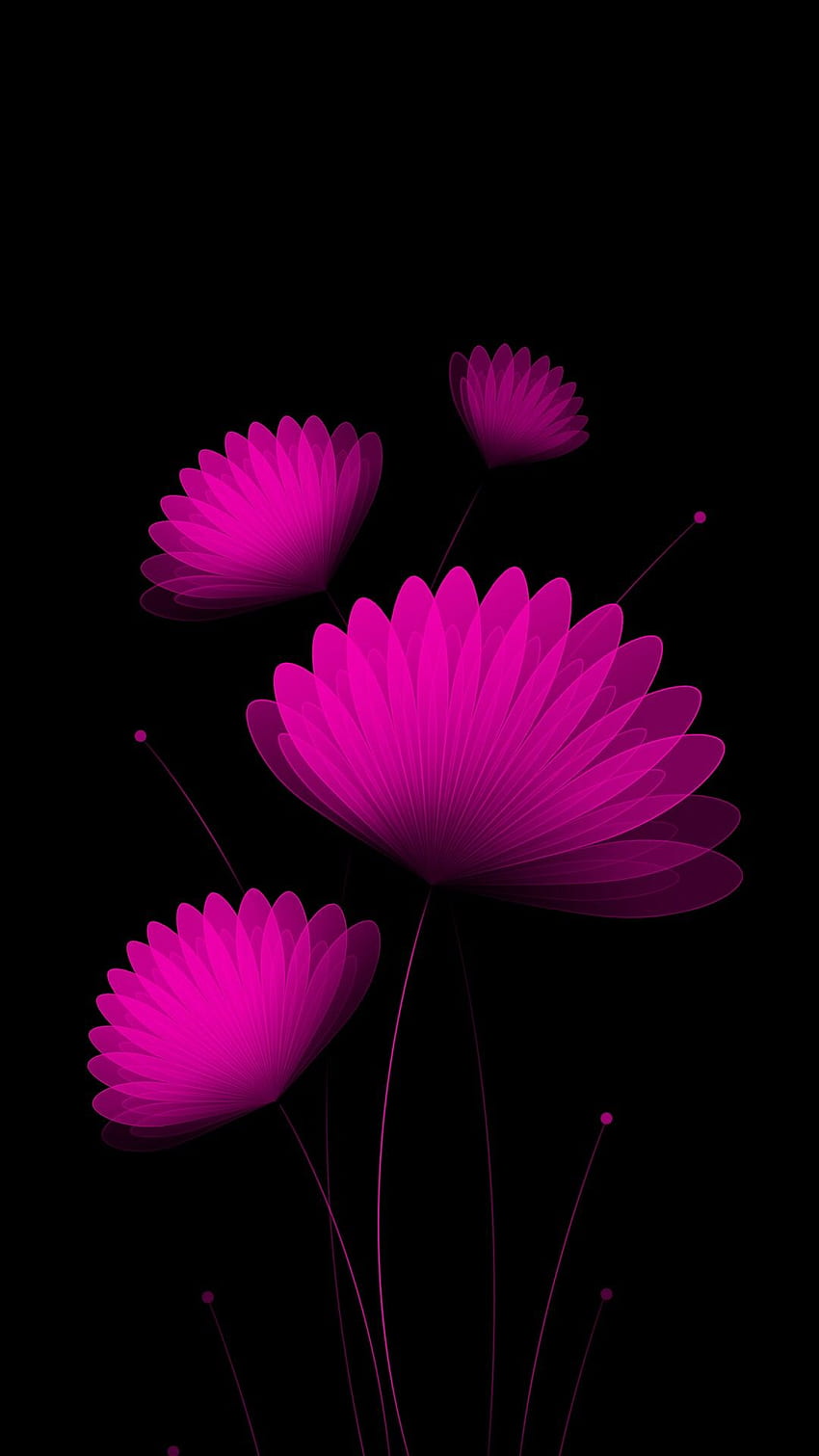 Black and pink. Flower , Android flowers, Flowery, Black and Pink Abstract Flowers HD phone wallpaper