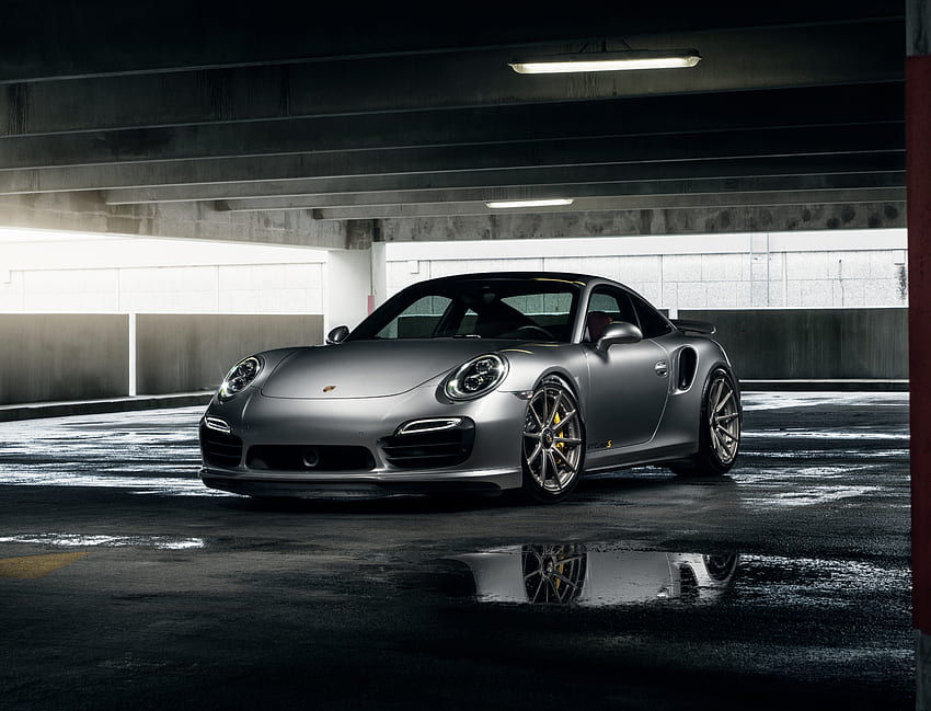 Porsche 911 Turbo, gray, sports car HD wallpaper