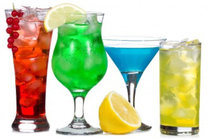 Bebidas coloridas, arco iris, alcohol, bebida, cóctel. fondo de pantalla