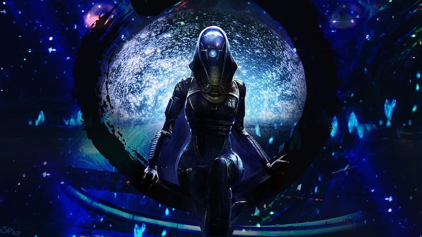 Mass Effect Mass Effect Sci Fi Science Futuristic Alien Dark Uniform Suit Space Stars Window Blue Chair Mask . . 24589. SU, pianeta alieno oscuro Sfondo HD