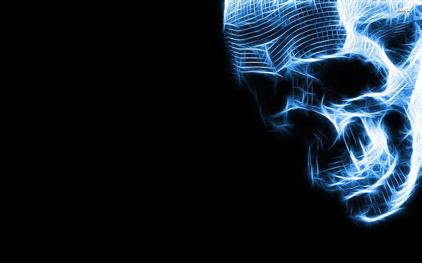 Glowing Blue Skull 1920×1200 Digital Art, Blue Skeleton HD wallpaper