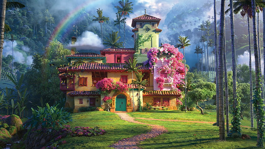 Casa adorável, filme de animação Encanto papel de parede HD