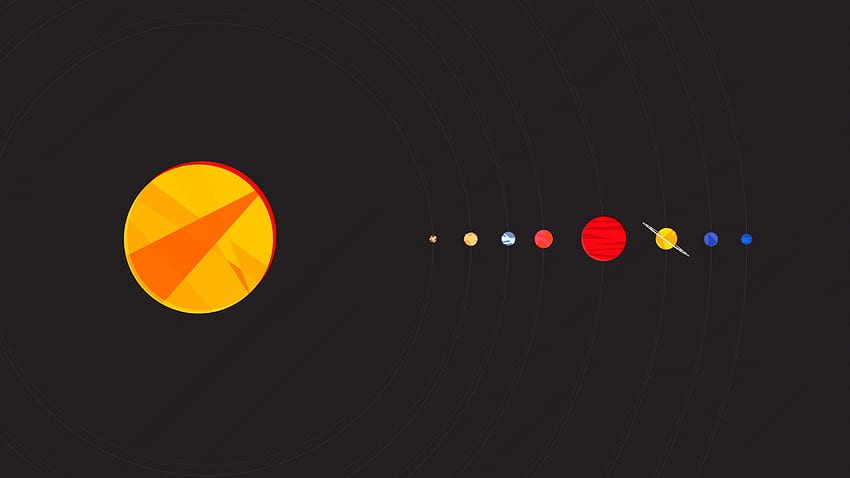 Cool Minimalist Artwork Of The Solar System HD wallpaper