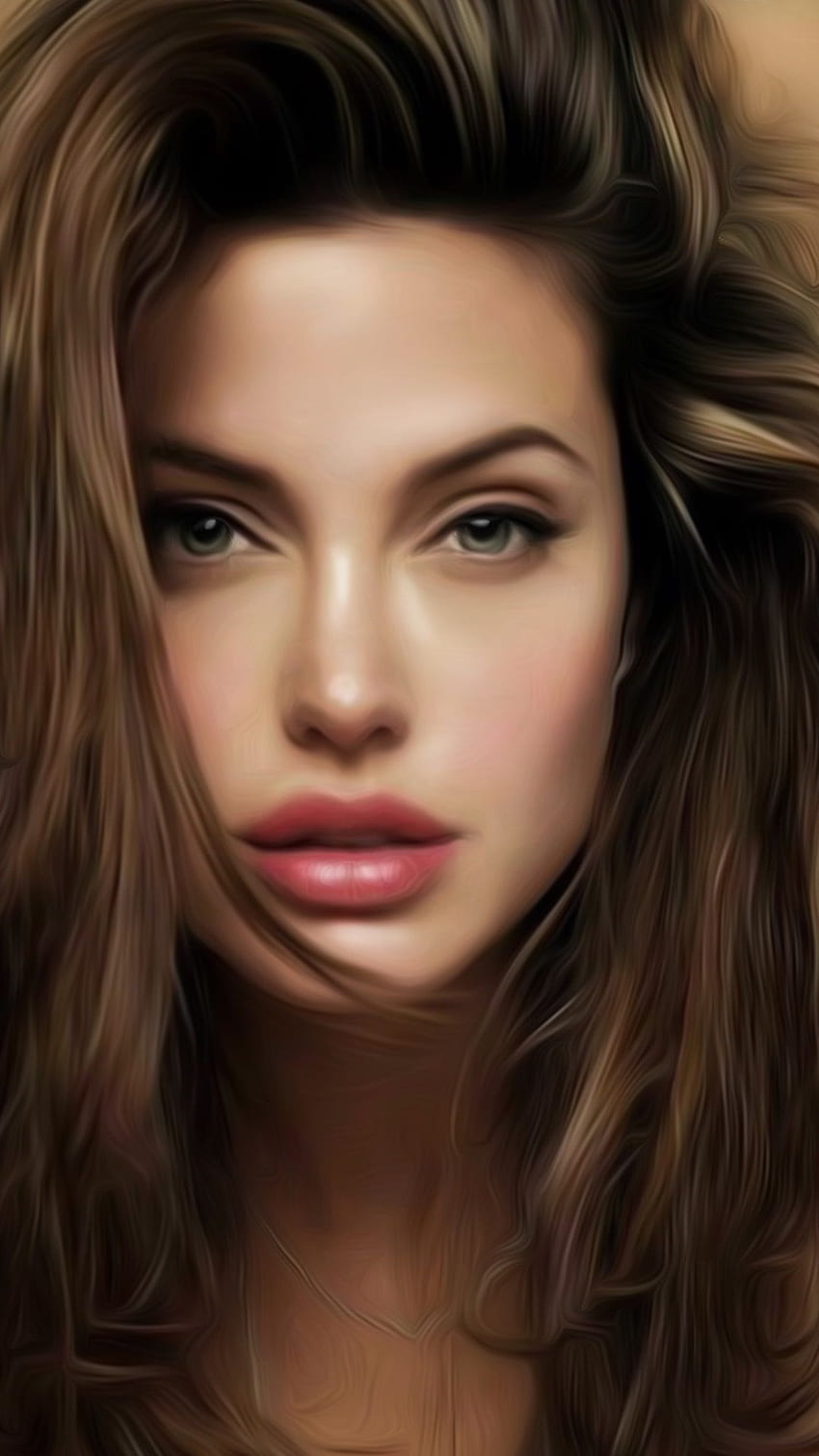 Angelina Jolie Lukisan Seni Cantik IPhone 8 7 6 6S Plus , Latar Belakang wallpaper ponsel HD