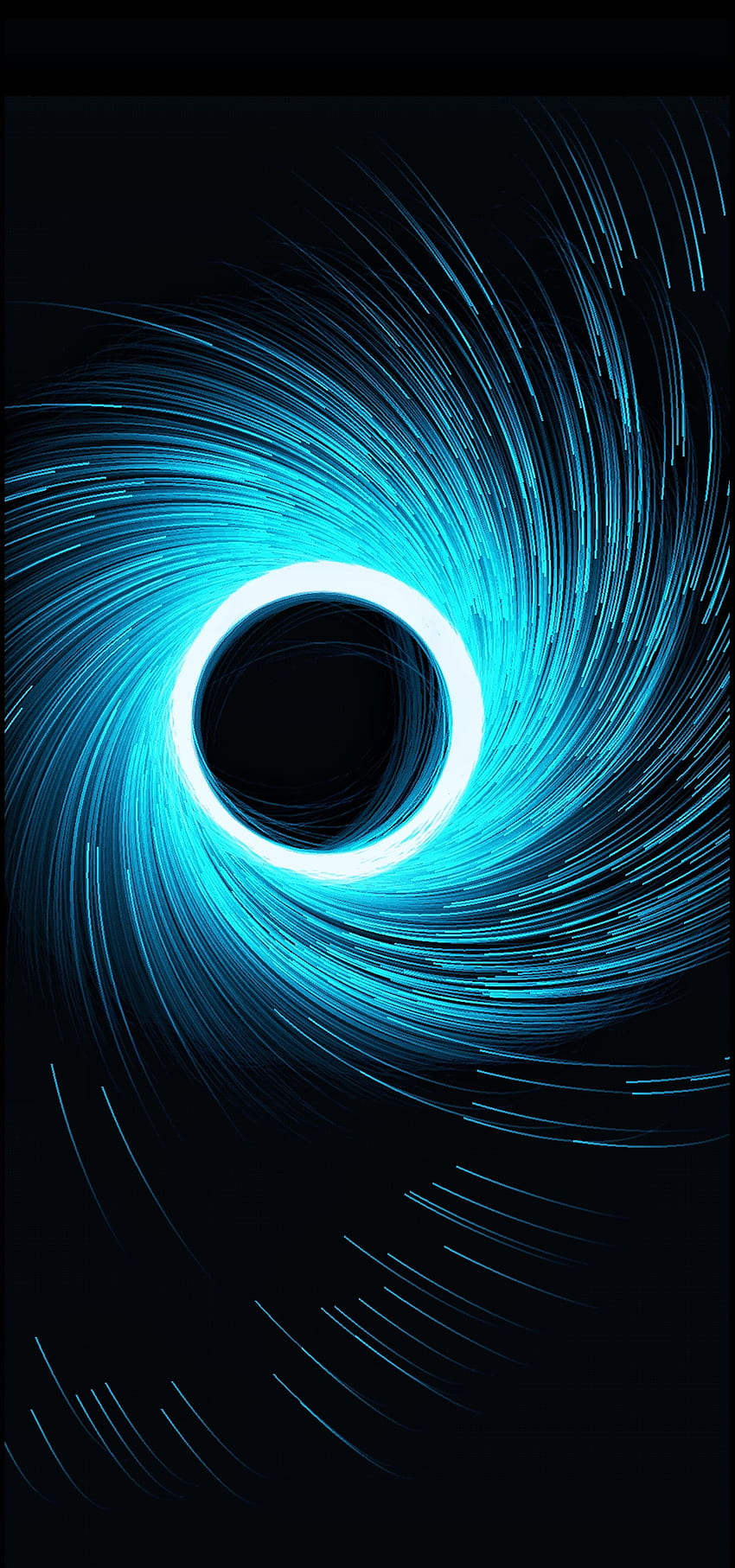 Aqua blackhole, snapseed, blue, minimalistic, black HD phone ...