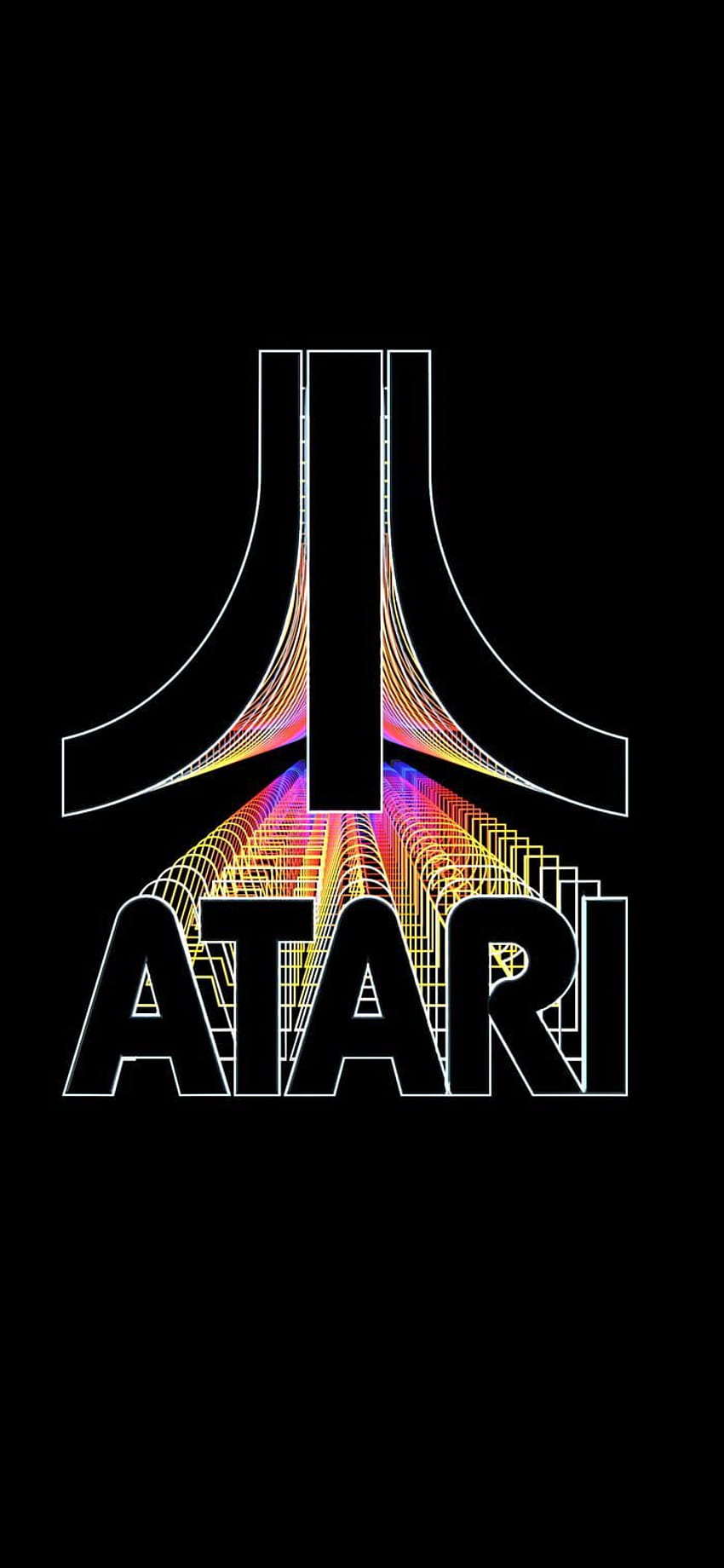 Logotipo de Atari - Póster de juegos retro fondo de pantalla del teléfono