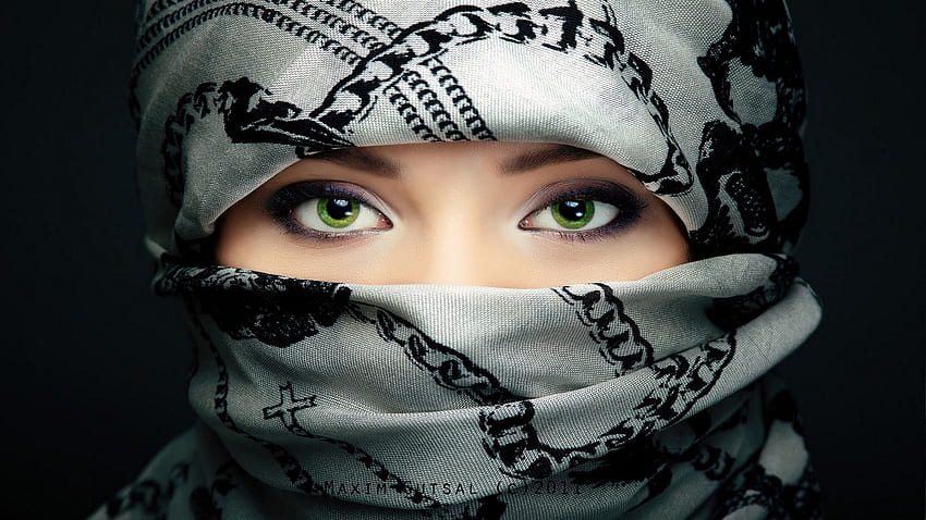 Müslüman üzerinde Sasikiran. Niqab gözleri, Güzel yeşil, Sevimli Kızların Gözleri HD duvar kağıdı