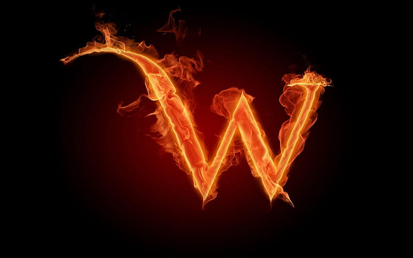 Burning Fire Letter W . Letter w, letters HD wallpaper