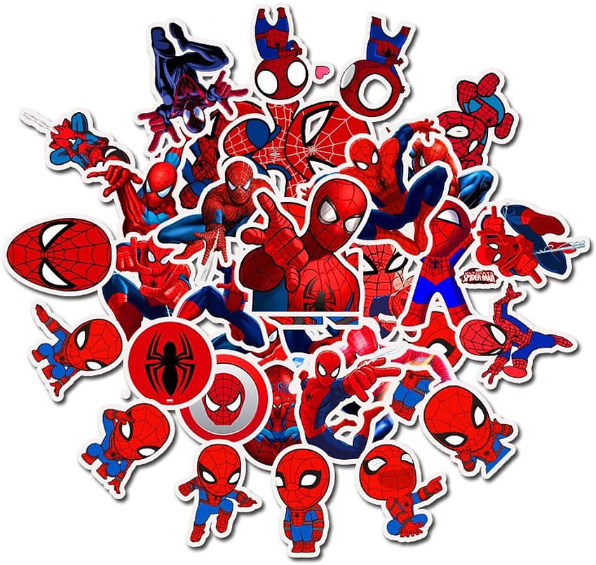 35 Sztuk Spider-Man Superhero Marvel Naklejki Zabawki Dla Dzieci Avengers Naklejki Bomba Spiderman Deskorolka Bagaż Laptop Naklejki Samochodowe : Elektronika, Marvel Naklejka Bomba Tapeta HD