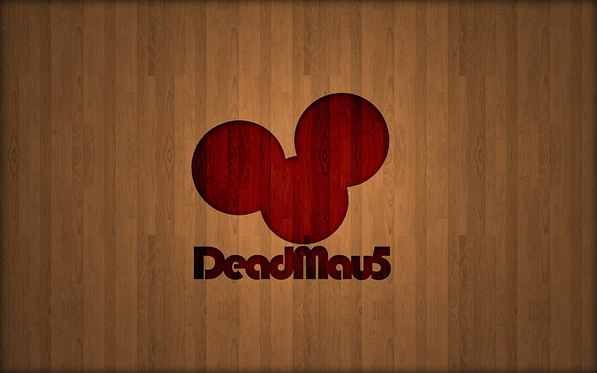 deadmau5, mau5, madera, logo, muerto fondo de pantalla