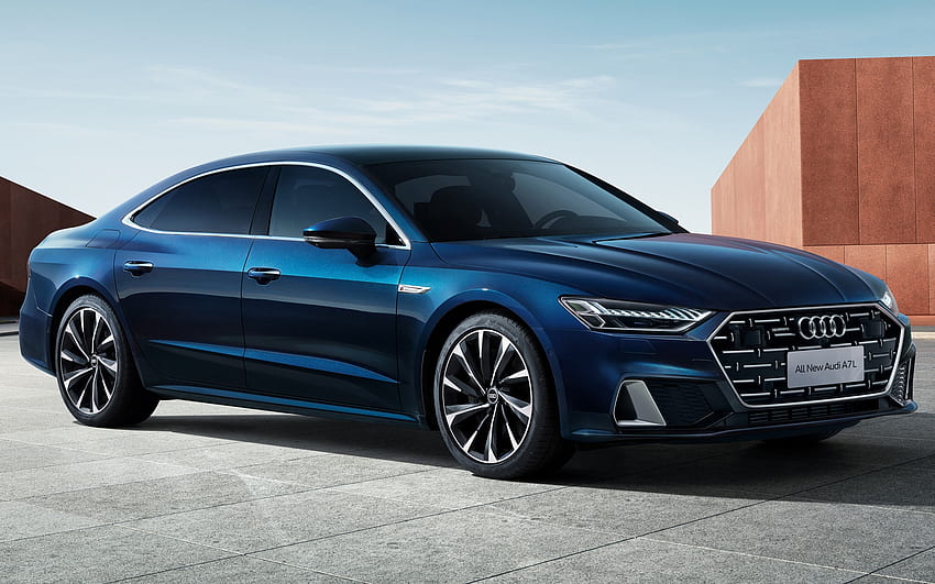 2022, Audi A7 L S line, front view, new blue A7 L, luxury cars, A7 L, German cars, Audi A7L, sedan, Audi HD wallpaper