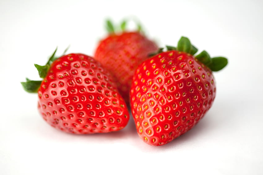 음식, 딸기, 딸기, 흰색 배경 HD 월페이퍼