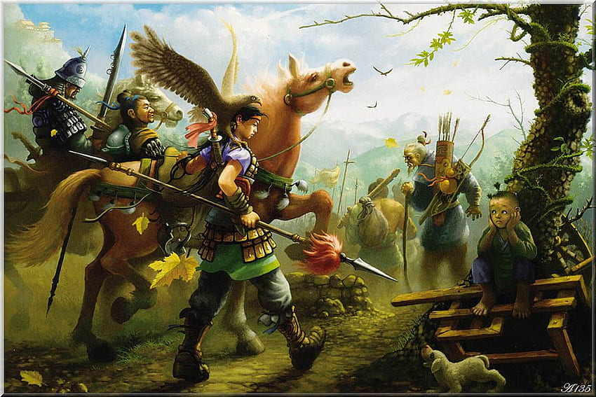 mongols, horse, forrest, war HD wallpaper