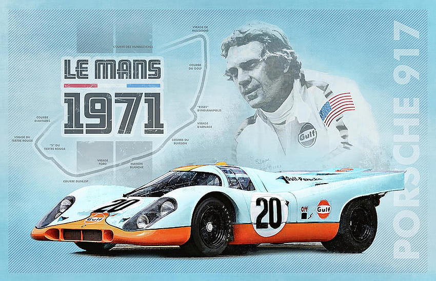 Steve McQueen's Le Mans Porsche 917K, film, porsche, car, steve mcqueen, fast, actor HD wallpaper